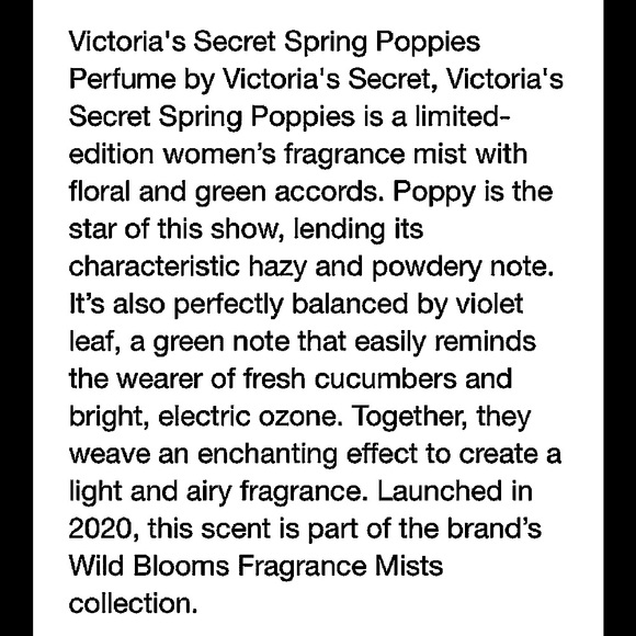 🆕🔥VICTORIA SECRET SPRAY MIST(SPRING POPPIES)SMELLS SUPER GOOD!FULL SIZE&NWT!! - Picture 2 of 10
